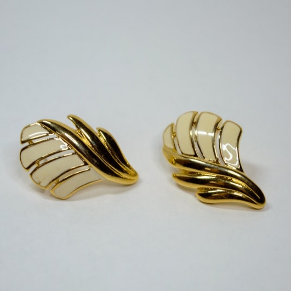 Trifari enamel earrings
